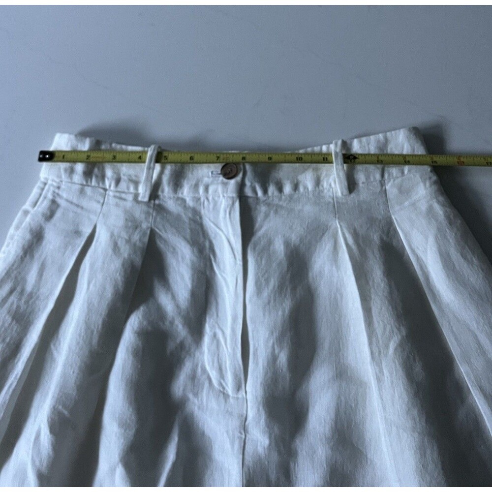 Jenni Kayne Annabel Skirt Ivory Linen, Pleat Waist, Size S - Picture 7 of 8